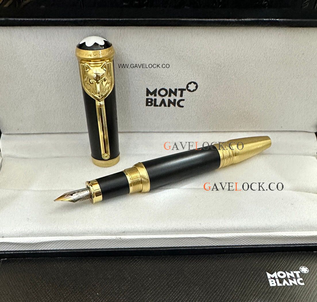 AAA Copy Montblanc Special Black Barrel & Gold Clip Fountain Pen